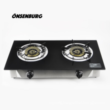 2 burner portable glass gas stove with wholesale price